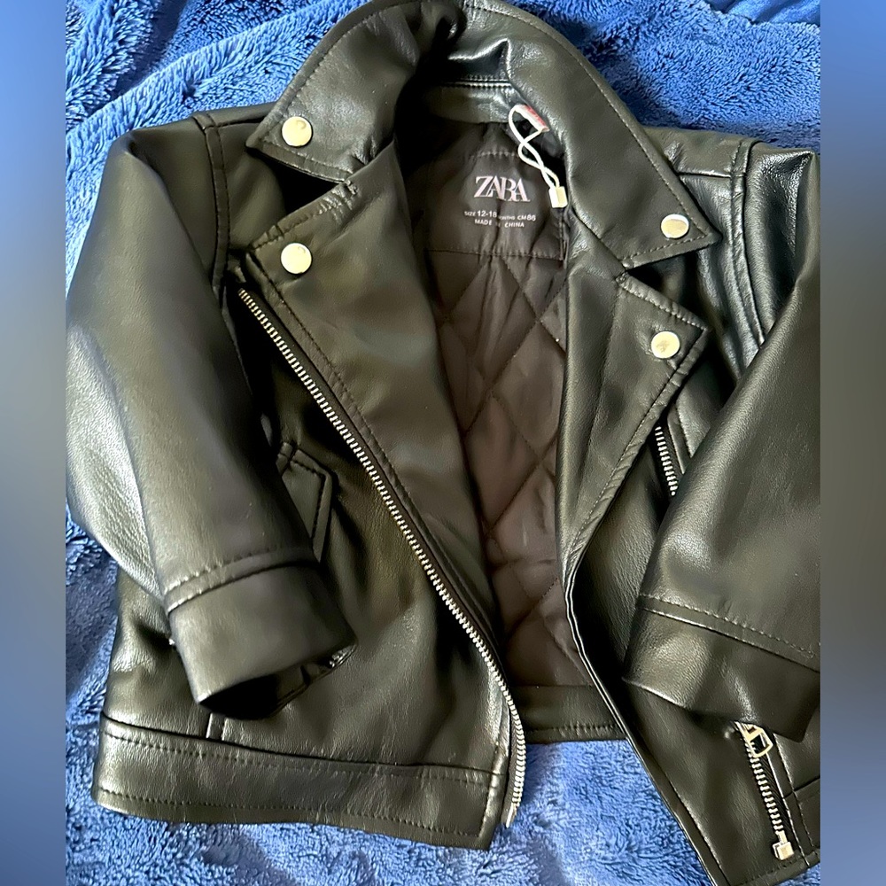 Zara baby leather jacket